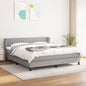 JUNG Vida Boxspringbett mit Matratze Hellgrau 180x200 cm Stoff