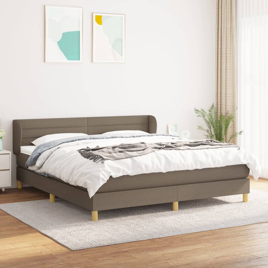 JUNG Vida Boxspringbett mit Matratze Taupe 180x200 cm Stoff