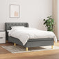 JUNG Vida Boxspringbett mit Matratze Dunkelgrau 80x200 cm Stoff