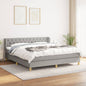 JUNG Vida Boxspringbett mit Matratze Hellgrau 160x200 cm Stoff