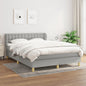 JUNG Vida Boxspringbett mit Matratze Hellgrau 140x190 cm Stoff
