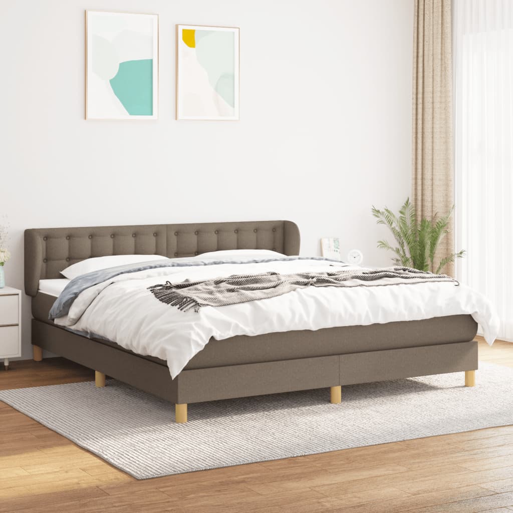 JUNG Vida Boxspringbett mit Matratze Taupe 180x200 cm Stoff
