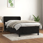 JUNG Vida Boxspringbett mit Matratze Schwarz 90x200 cm Samt