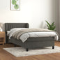 JUNG Vida Boxspringbett mit Matratze Dunkelgrau 80x200 cm Samt