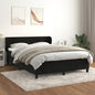 JUNG Vida Boxspringbett mit Matratze Schwarz 140x200 cm Samt