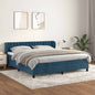 JUNG Vida Boxspringbett mit Matratze Dunkelblau 180x200 cm Samt