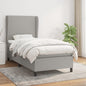 JUNG Vida Boxspringbett mit Matratze Hellgrau 80x200 cm Stoff