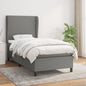 JUNG Vida Boxspringbett mit Matratze Dunkelgrau 100x200 cm Stoff