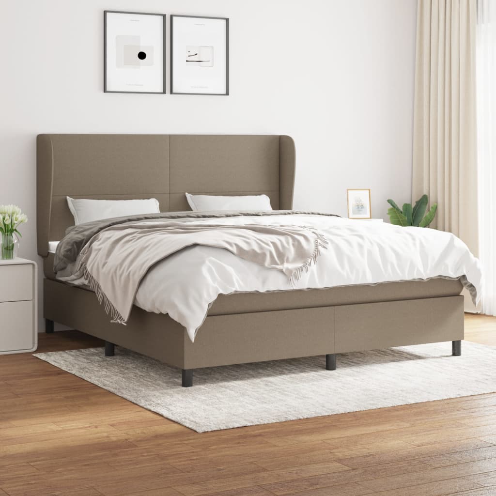 JUNG Vida Boxspringbett mit Matratze Taupe 160x200 cm Stoff