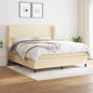JUNG Vida Boxspringbett mit Matratze Creme 180x200 cm Stoff