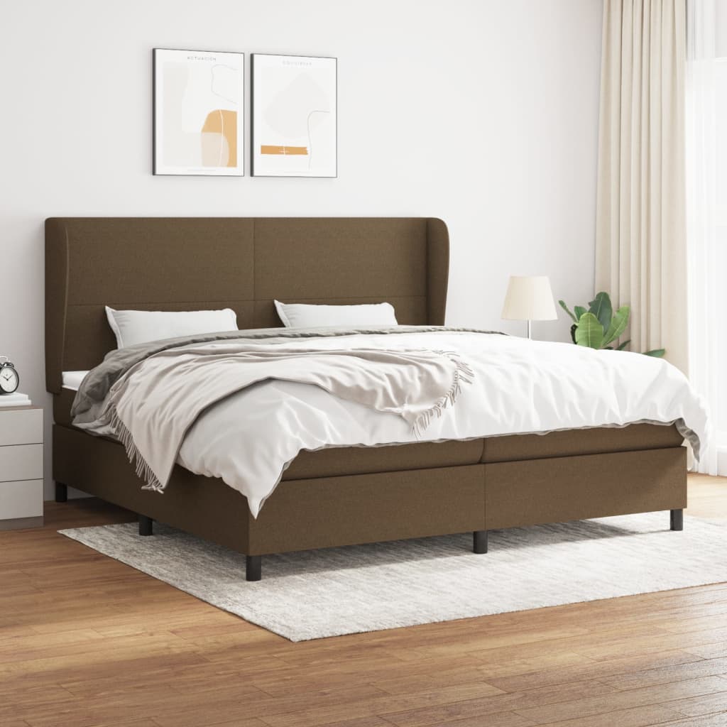 JUNG Vida Boxspringbett mit Matratze Dunkelbraun 200x200 cm Stoff