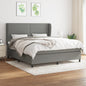 JUNG Vida Boxspringbett mit Matratze Dunkelgrau 180x200 cm Stoff