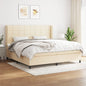 JUNG Vida Boxspringbett mit Matratze Creme 200x200 cm Stoff