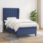JUNG Vida Boxspringbett mit Matratze Blau 100x200 cm Stoff