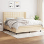 JUNG Vida Boxspringbett mit Matratze Creme 160x200 cm Stoff