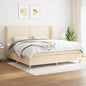 JUNG Vida Boxspringbett mit Matratze Creme 200x200 cm Stoff