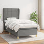 JUNG Vida Boxspringbett mit Matratze Dunkelgrau 80x200 cm Stoff