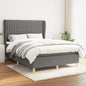JUNG Vida Boxspringbett mit Matratze Dunkelgrau 140x190 cm Stoff