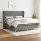 JUNG Vida Boxspringbett mit Matratze Dunkelgrau 160x200 cm Stoff