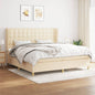 JUNG Vida Boxspringbett mit Matratze Creme 200x200 cm Stoff