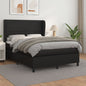 JUNG Vida Boxspringbett mit Matratze Schwarz 140x190 cm Kunstleder