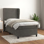 JUNG Vida Boxspringbett mit Matratze Dunkelgrau 100x200 cm Samt