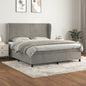 JUNG Vida Boxspringbett mit Matratze Hellgrau 180x200 cm Samt