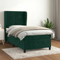 JUNG Vida Boxspringbett mit Matratze Dunkelgrün 90x200 cm Samt