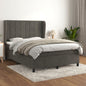 JUNG Vida Boxspringbett mit Matratze Dunkelgrau 140x190 cm Samt