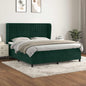 JUNG Vida Boxspringbett mit Matratze Dunkelgrün 160x200 cm Samt