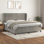 JUNG Vida Boxspringbett mit Matratze Hellgrau 200x200 cm Samt