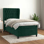 JUNG Vida Boxspringbett mit Matratze Dunkelgrün 90x200 cm Samt