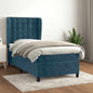JUNG Vida Boxspringbett mit Matratze Dunkelblau 100x200 cm Samt