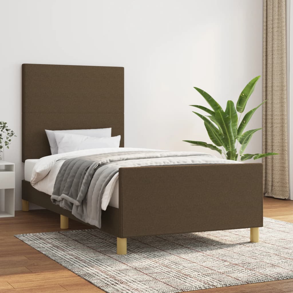 JUNG Vida Bettgestell ohne Matratze Dunkelbraun 80x200 cm Stoff