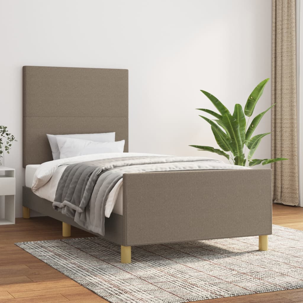 JUNG Vida Bettgestell ohne Matratze Taupe 90x190 cm Stoff