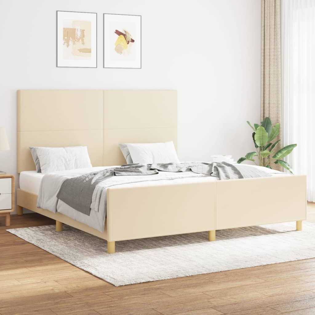 JUNG Vida Bettgestell ohne Matratze Creme 160x200 cm Stoff