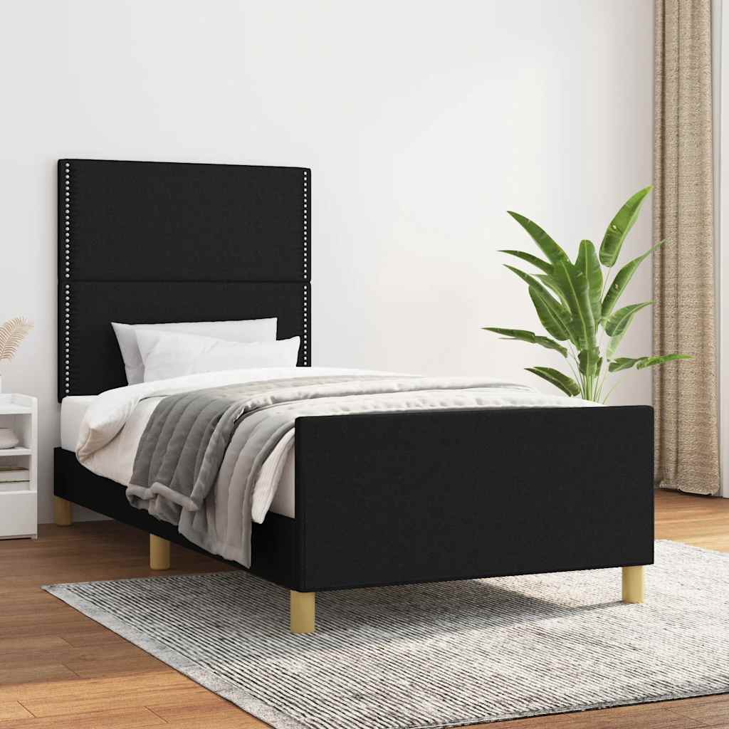 JUNG Vida Bettgestell ohne Matratze Schwarz 90x200 cm Stoff