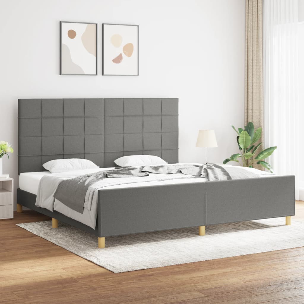 JUNG Vida Bettgestell ohne Matratze Dunkelgrau 200x200 cm Stoff
