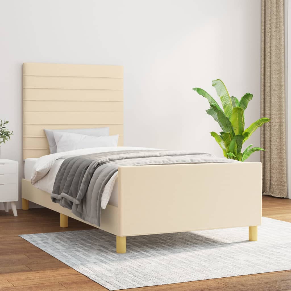 JUNG Vida Bettgestell ohne Matratze Creme 80x200 cm Stoff