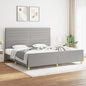 JUNG Vida Bettgestell ohne Matratze Hellgrau 200x200 cm Stoff