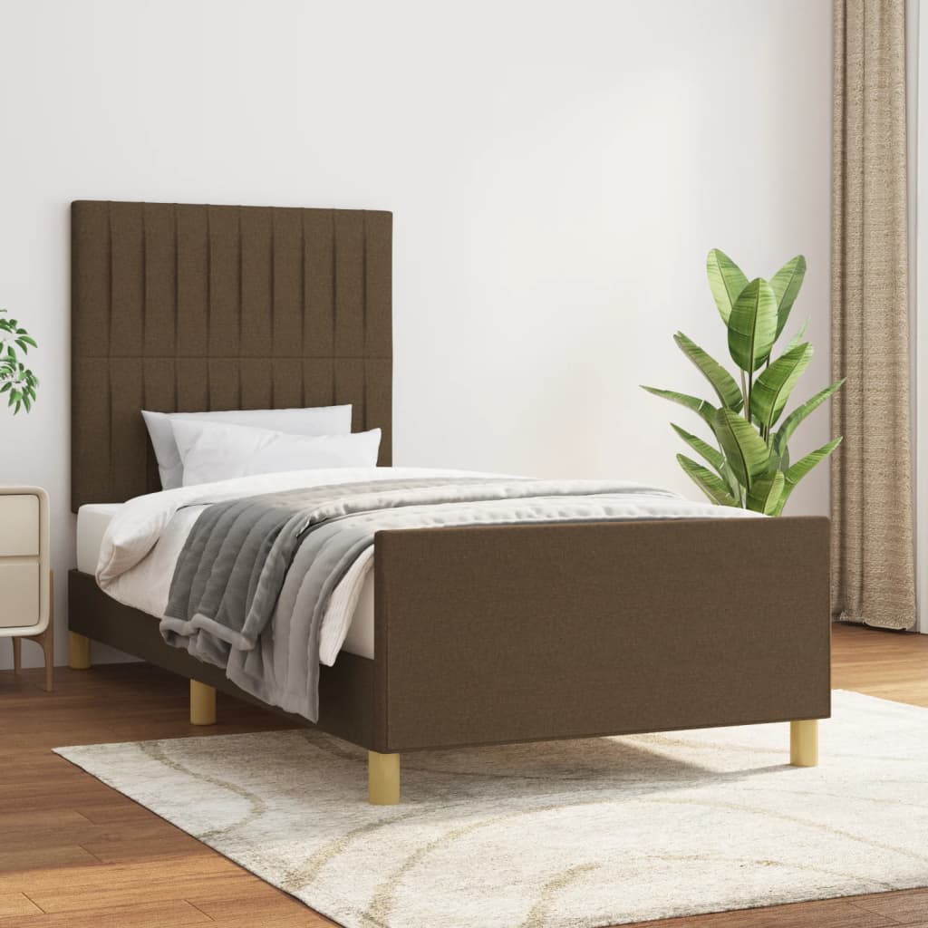 JUNG Vida Bettgestell ohne Matratze Dunkelbraun 80x200 cm Stoff