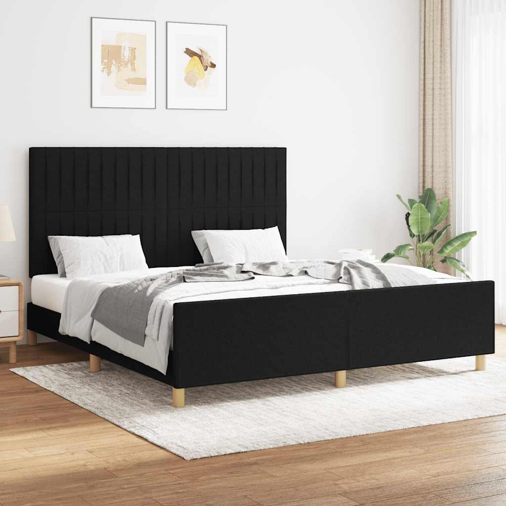 JUNG Vida Bettgestell ohne Matratze Schwarz 160x200 cm Stoff