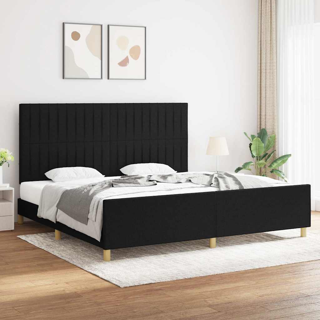 JUNG Vida Bettgestell ohne Matratze Schwarz 200x200 cm Stoff