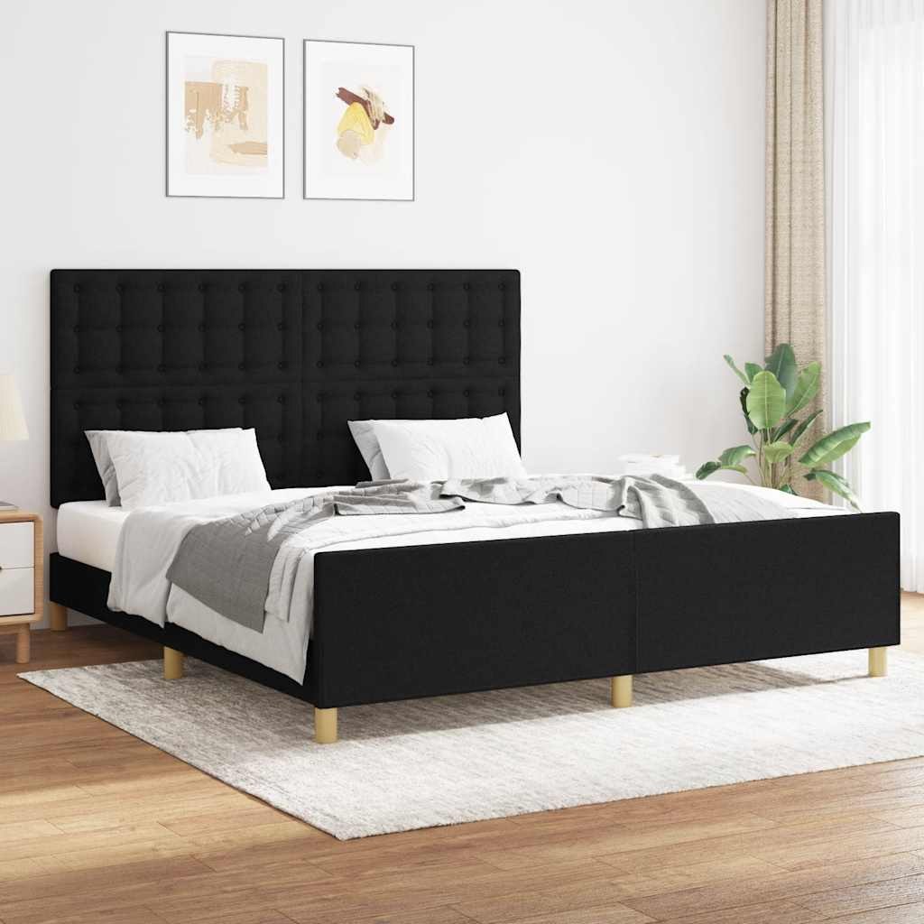 JUNG Vida Bettgestell ohne Matratze Schwarz 160x200 cm Stoff