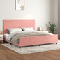 JUNG Vida Bettgestell mit Kopfteil Rosa 200x200 cm Samt