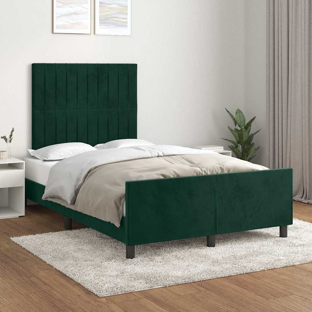 JUNG Vida Bettgestell ohne Matratze Dunkelgrün 120x200 cm Samt