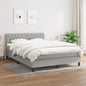 JUNG Vida Boxspringbett mit Matratze Hellgrau 140x190 cm Stoff