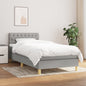 JUNG Vida Boxspringbett mit Matratze Hellgrau 100x200 cm Stoff