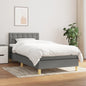 JUNG Vida Boxspringbett mit Matratze Dunkelgrau 90x190 cm Stoff