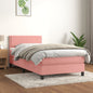 JUNG Vida Boxspringbett mit Matratze Rosa 100x200 cm Samt